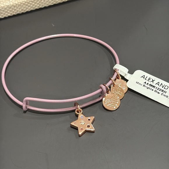 Alex and Ani Star Charm Purple Bangle Bracelet - Picture 5 of 7